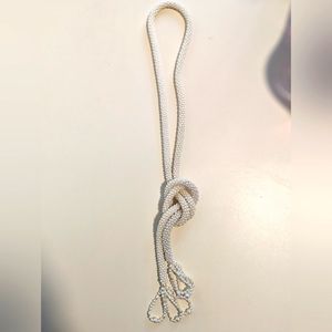 Vintage Faux Pearl Lariat Tassel Necklace Belt Multi-Strand Twisted